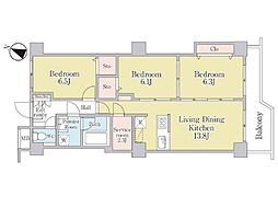 スカイフロントタワー川口 3LDKの間取図画像