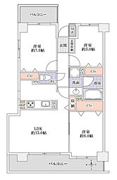 コスモ川口アーバンフォルム参番館 3LDKの間取図画像