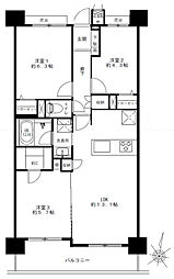 ライオンズプラザ蕨シティー 3LDKの間取図画像