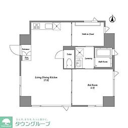 品川港南テラス 4階1LDKの間取り