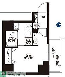 アーバネックス大森 13階ワンルームの間取り