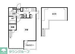 ＦＬＥＸ7 5階1Kの間取り