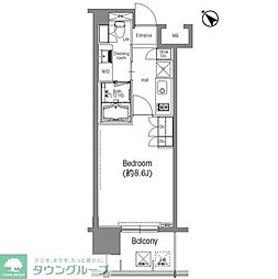 ＢＰＲレジデンス三田伊皿子坂 6階1Kの間取り