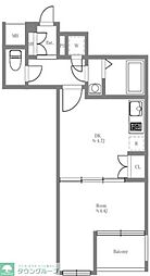 ビバリーホームズ目黒鷹番 106 1階1DKの間取り