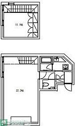 Ｂａｒｋ　Ｌａｎｅ　Ｅｂｉｓｕ 2階1LDKの間取り