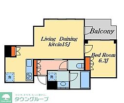宮益坂ビルディング　ザ・渋谷レジデンス 10階1LDKの間取り