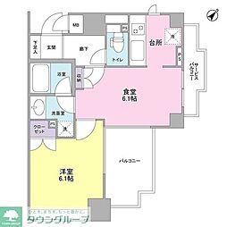 アルス恵比寿メイクス 6階1DKの間取り