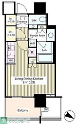 THE　ROPPONGI　TOKYO　CLUB　RESIDENCE 1316 13階ワンルームの間取り