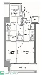 ザ・パークハビオＳＯＨＯ南青山 5階1DKの間取り