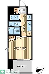 エルシア五反田 7階1Kの間取り