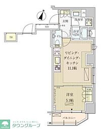 パークアクシス赤坂見附 1LDKの間取図画像