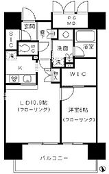 フォンテーヌ芝浦 1LDKの間取図画像