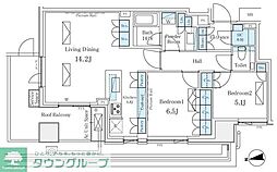 ザ・パークハウス西麻布レジデンス 2LDKの間取図画像