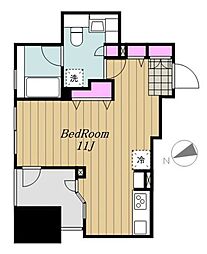 朝日マンション五反田 ワンルームの間取図画像