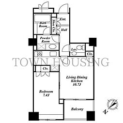 KDX代官山レジデンス 1LDKの間取図画像
