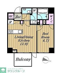 オープンレジデンシア青山ザ・ハウス 1LDKの間取図画像