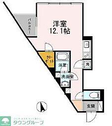 カスタリア目黒長者丸 ワンルームの間取図画像