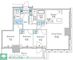 大崎ステーションレジデンス 3LDKの間取図画像