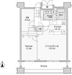 レジディア西麻布 1LDKの間取図画像