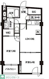 アーバンパーク代官山1 2LDKの間取図画像