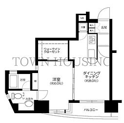 デュオスカーラ虎ノ門 1DKの間取図画像
