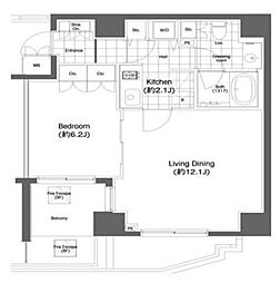 BPRレジデンス恵比寿 1LDKの間取図画像