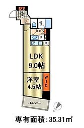 ザ・パークハビオ日本橋小伝馬町 1LDKの間取図画像