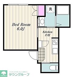 グランメゾン祐天寺 1DKの間取図画像