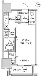 カーサスプレンディッド麻布十番 ワンルームの間取図画像