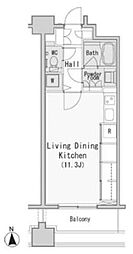 レジディア西麻布 ワンルームの間取図画像