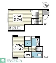 サリースマイル参番館 1LDKの間取図画像
