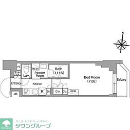 コンフォリア・リヴ大崎 1Kの間取図画像