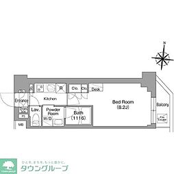 コンフォリア・リヴ大崎 1Kの間取図画像