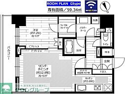 グランドコンシェルジュ六本木 1LDKの間取図画像