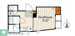 グランビル若林 1Kの間取図画像