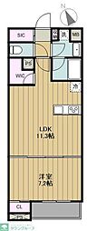 Prier Sanno 1LDKの間取図画像
