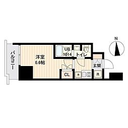 ストーリア三田 1Kの間取図画像