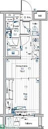 PREMIUMCUBE大岡山DEUX 1DKの間取図画像