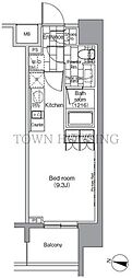パークハビオ恵比寿 ワンルームの間取図画像