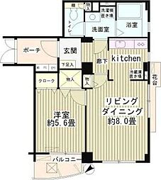 フレア雪谷 1LDKの間取図画像