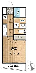 サンタグリュス・武蔵小山 1Kの間取図画像