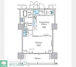 HARUMIFLAGPORTVILLAGED棟 1LDKの間取図画像