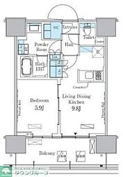 HARUMIFLAGPORTVILLAGEC棟 1LDKの間取図画像