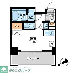 プライマル三軒茶屋 ワンルームの間取図画像