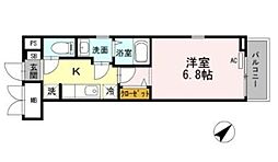 カーサフェリーチェ西原 1Kの間取図画像