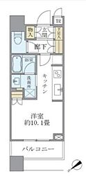 ブリリアタワーズ目黒サウスレジデンス ワンルームの間取図画像