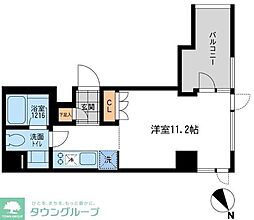 Aden五反田 ワンルームの間取図画像