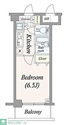 パレステュディオ品川不動前 1Kの間取図画像