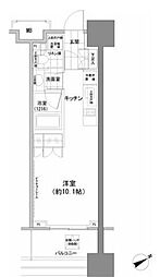 パークハビオ西新宿 ワンルームの間取図画像