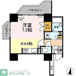 コラム神泉 ワンルームの間取図画像
